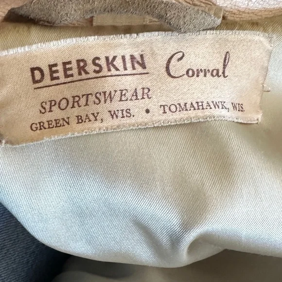 Vintage 1950 Western Fringed Deerskin Leather  Coat Size 8  Berlin Wisconsin - Picture 5 of 16